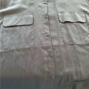 Express Gray Button Down Shirt with Long Sleeves